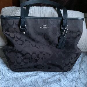 Coach Signature Tote Bag - Black and Brown